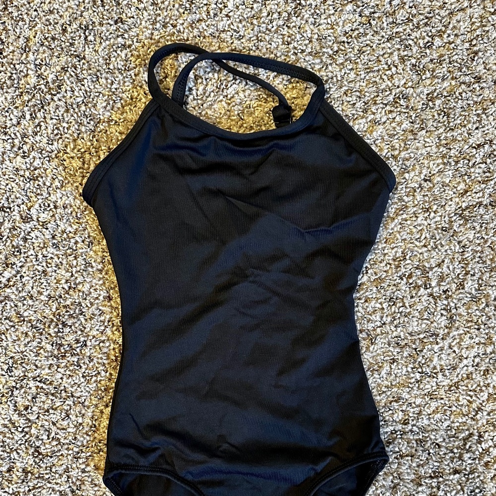 Black Eurotard Camisole Convertible / Adjustable Leotard - Kids size Medium